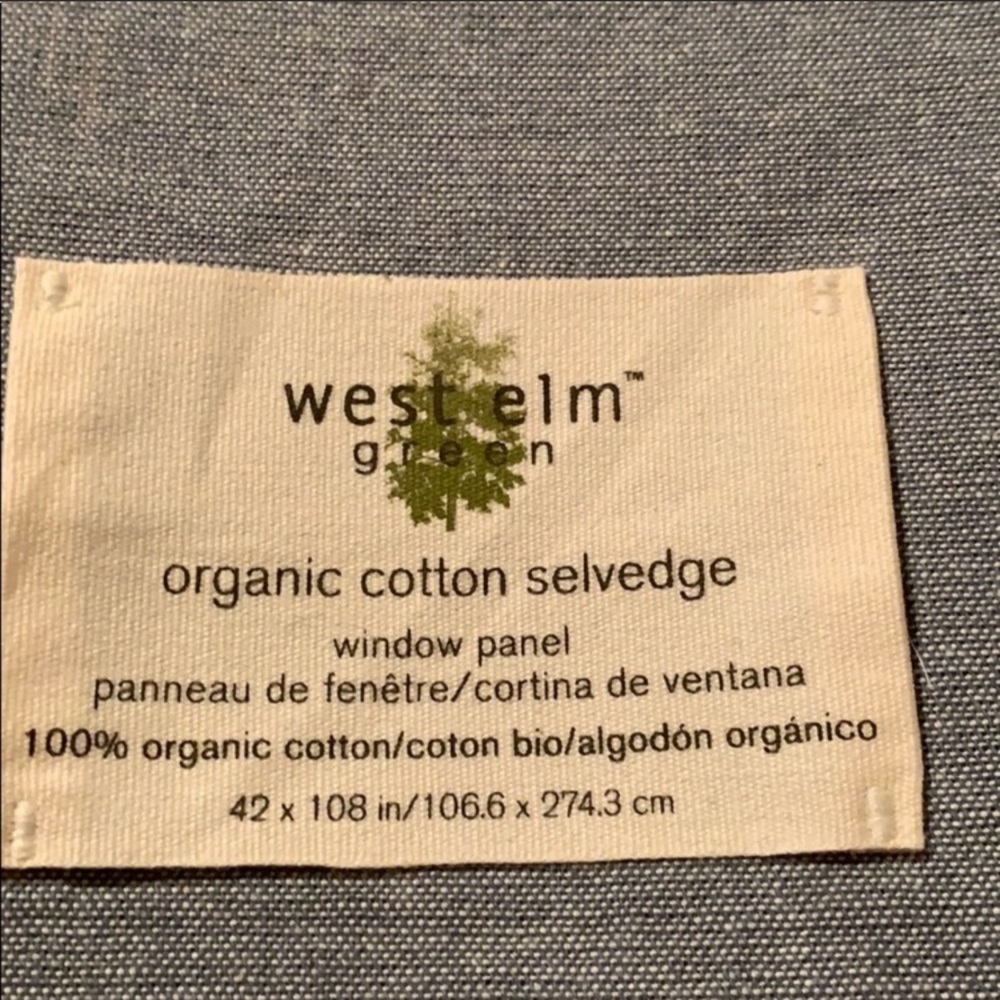 West Elm 2 organic window panels 42 x 108